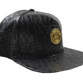 Capital Gains Men's Streetwear 3D Leather Black Hat Adjustable Strap Back Cap